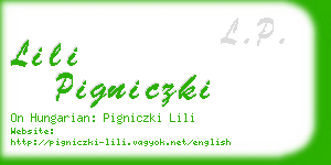 lili pigniczki business card